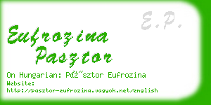 eufrozina pasztor business card